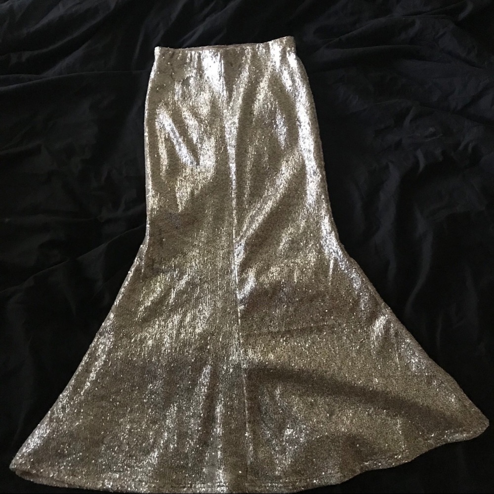NEW Line & Dot Sequin Mermaid Skirt XS